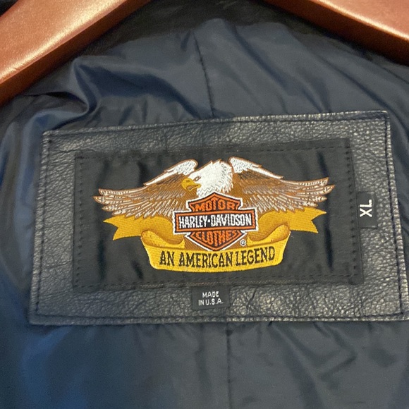 GENUINE LEATHER Harley Davidson Motorcycles One of a kind vintage leather jacket - Picture 7 of 14